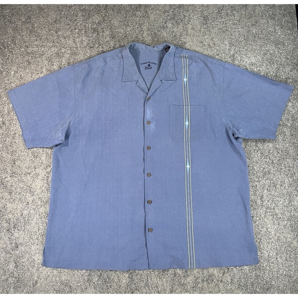 Tommy Bahama Hawaiian Shirt Mens XXL Blue 100% Silk Mulligan Mojito Camp - Picture 3 of 10